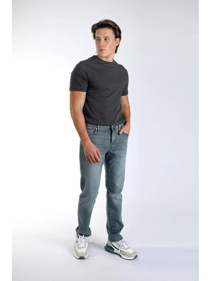 Lee Cooper Jagger Normal Bel Dar Kesim Düz Paça Gri Erkek Jean Pantolon