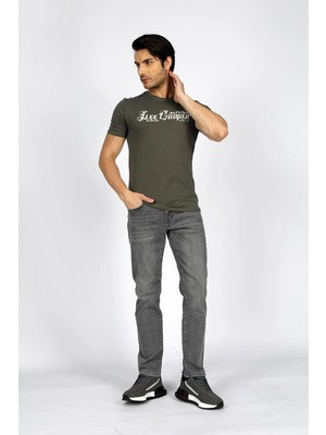 Lee Cooper Jagger Erkek Slım Straıght Dar Kesim Normal Bel Düz Paça Jean Pantolon Gri
