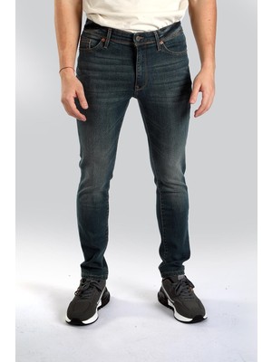 Lee Cooper Jack Erkek Slım Dar Kesim Yüksek Bel Dar Paça Jean Pantolon Yeşil