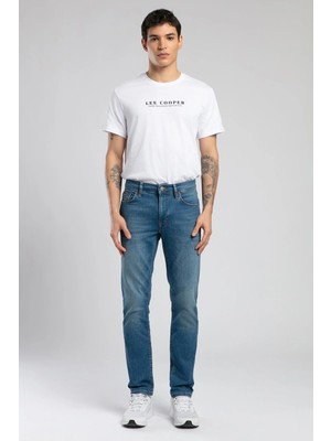 Lee Cooper Jagger Normal Bel Dar Kesim Düz Paça Mavi Erkek Jean Pantolon