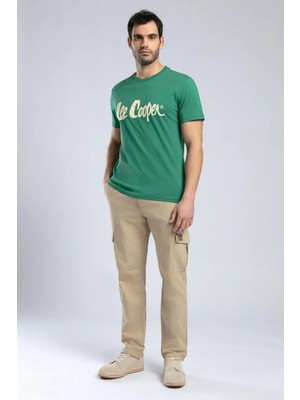 Lee Cooper Ketgo Normal Bel Normal Kesim Düz Paça %100 Pamuk Bej Erkek Pantolon
