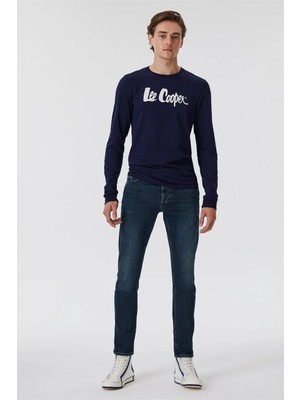 Lee Cooper Jack Normal Bel Dar Kesim Dar Paça Mavi Erkek Jean Pantolon