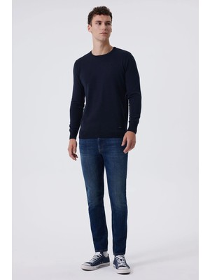 Lee Cooper Jeff Erkek Skınny Süper Dar Kesim Normal Bel Dar Paça Jean Pantolon Mavi
