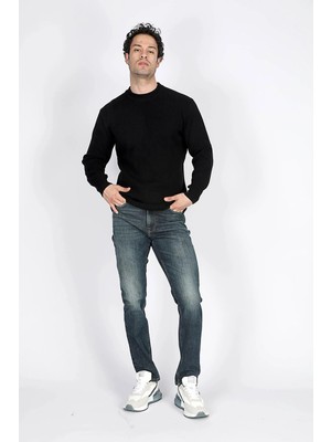 Lee Cooper Jack Erkek Slım Dar Kesim Yüksek Bel Dar Paça Jean Pantolon Mavi