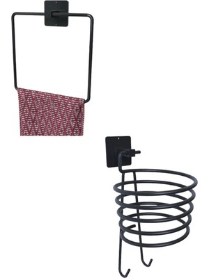 Feyza Design Yapışkanlı Kare Havlu ve Fönlük Tutucu, Pratik ve Şık Tasarım