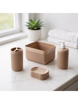 Feyza Design 4'lü Banyo Seti, Şık ve Konforlu Temizlik Için Ideal Seçim