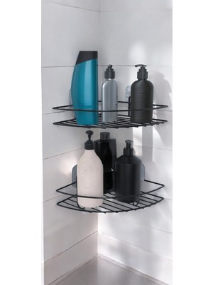Feyza Design Iki Adet Banyo Köşeliği, Pratik ve Şık Yapışkanlı Montaj Seti
