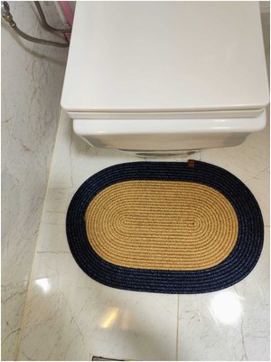 Feyza Design Doğal Jüt Hasır Banyo Paspası, Bohem Tarzı, 40X60 cm