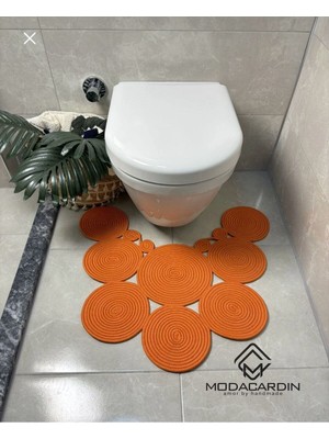 Feyza Design Şık Hasır Jüt Klozet Önü Paspası, Modern ve Şık Tasarım