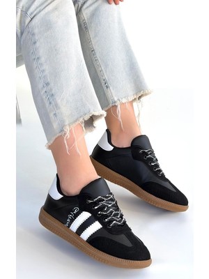 Efe Avm Zerti Siyah Cilt Bağcıklı Spor Ayakkabı - Lisinya