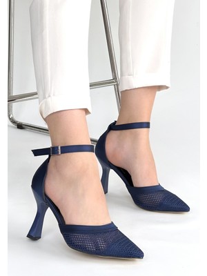Getittir Keny Lacivert Saten Topuklu Ayakkabı - Lisinya