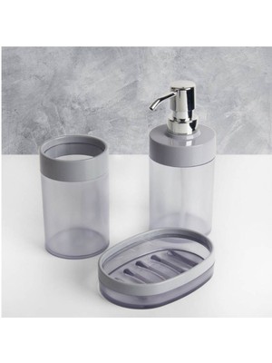 Feyza Design Şeffaf 3'lü Banyo Seti Sabunluk Takımı, Pratik ve Şık Tasarım