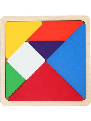 Lina Hobby 18 cm Ahşap Tabanlı ve 3D Baskı Renkli Tangram - Büyük Boy Zeka Oyunu Seti