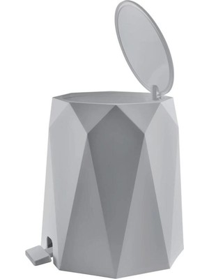 Feyza Design Geo Plastik Pedallı Çöp Kovası 4 Litre, Şık ve Kullanışlı Tasarım