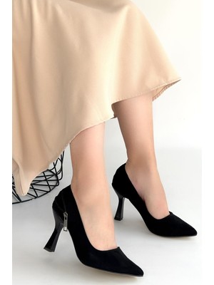 Tp Retta Siyah Süet Topuklu Ayakkabı - Lisinya