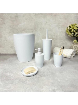 Feyza Design Beyaz 5'li Banyo Seti, Ferah ve Konforlu Temizlik Deneyimi