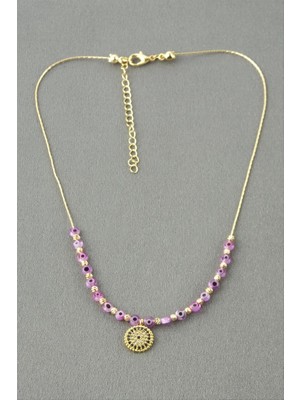 Zero Land Nrzsnt Nazar Boncuklu Zirkon Taşlı Kolye - Mi