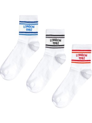 Bolero Erkek 3'lü Kolej Çorabı Beyaz