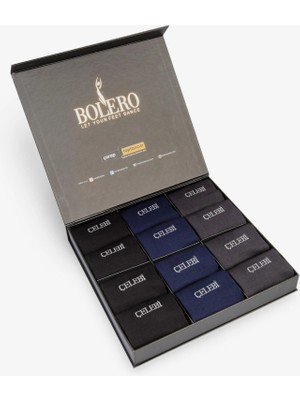 Bolero Kişiye Özel Dikişsiz Premium 12'li Merserize Çorap Kutulu