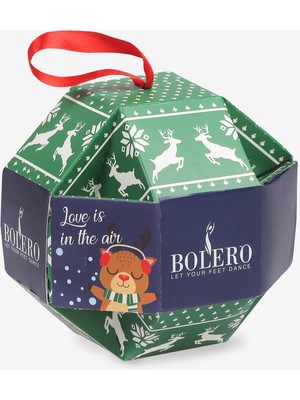 Bolero Kadın Yılbaşı Kurabiye Desenli Çorap Hediye Kutulu