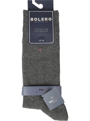 Bolero Erkek Premium Dikişsiz Pamuk Çorap Antrasit Renkli Kare Desen