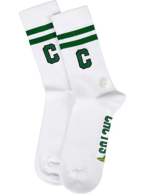 Bolero Erkek "c" Desenli Fitilli Çorap Beyaz