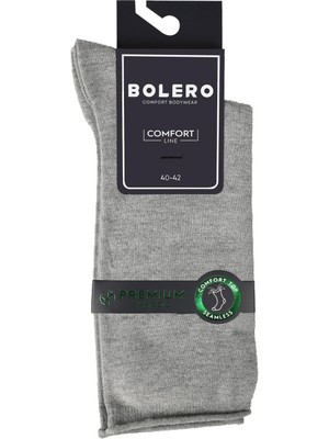 Bolero Erkek Roll Top Lastiksiz Dikişsiz Bambu Çorap Gri