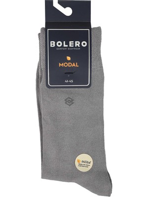 Bolero Erkek Premium Dikişsiz Modal Çorap Gri