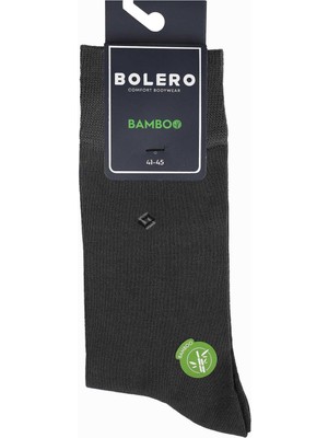 Bolero Erkek Premium Dikişsiz Bambu Çorap Füme Iç Içe Kare Desen