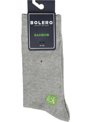 Bolero Erkek Premium Dikişsiz Bambu Çorap Gri Simetri Desen