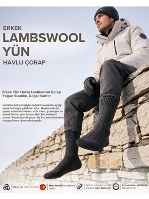 Bolero Erkek Yün Havlu Lambswool Çorap Antrasit