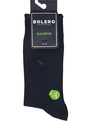 Bolero Erkek Premium Dikişsiz Bambu Çorap Lacivert Merdiven Desen