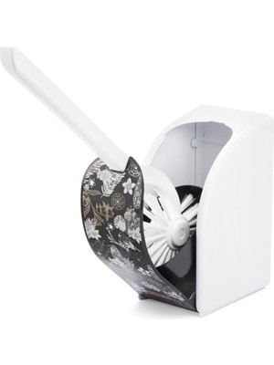 Feyza Design Renkli Çiçek Desenli Tuvalet Fırçası, Temizlik ve Şıklık Bir Arada