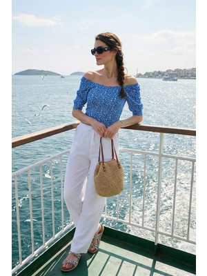 Lela Truvakar Kol Geniş Yaka Bluz Bayan Bluz 5869001