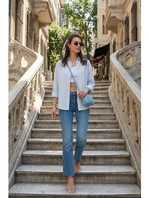 Lela Pamuklu Regular Fit Uzun Kollu Düz Gömlek Kadın Gömlek CF25S168305