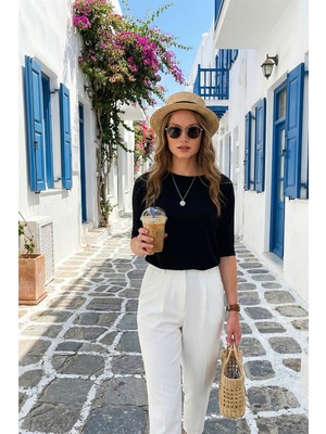 Lela Bisiklet Yaka Truvakar Kol Bluz Kadın Bluz 5861416Y