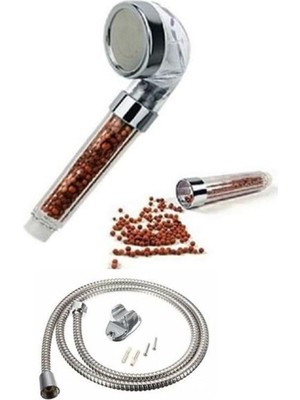 Feyza Design Enerji Tasarruflu ve Arıtmalı Duş Başlığı, Hortum ve Askı Seti