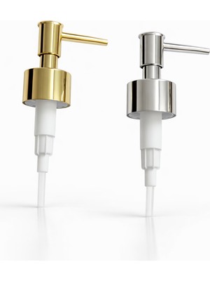 Feyza Design 2'li Altın ve Krom Sıvı Sabunluk Pompası, Şık ve Modern Tasarım
