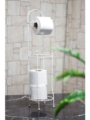 Feyza Design Şık ve Dayanıklı Ferforje Tuvalet Kağıtlık, Modern Banyo Dekorunu Tamamlar