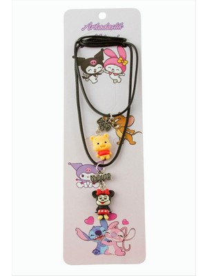 Zero Land Nrzsnt Çizgi Film Karakteri Arkadaşlık Kolyeleri (Çift Kolye) - Siyah