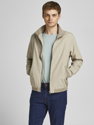 Jack & Jones Dik Yaka Softshell Bomber Ceket Krem Rengi 2XL Erkekler İçin Şık ve Rahat