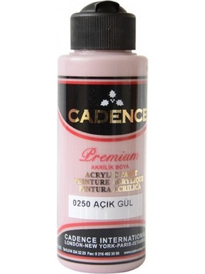 Cadence Premium Akrilik Boya 120ml 0250 Açık Gül Yüksek Kapatma Gücüne Sahip Non-Toksik