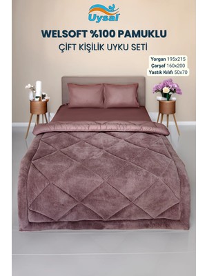 Uysal Yorgan Welsoft Akfil Çift Kişilik Uyku Seti GÜL KURUSU