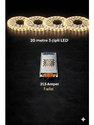 ZMR Lumıxa 3 Çipli 20 Metre Günışığı LED + Trafo