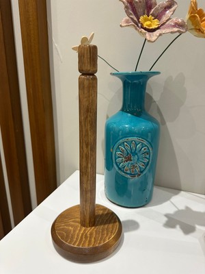 Fb Cup Masif Kızılçam El Yapımı Ahşap Havluluk & Mikro-Fb Mikrofiber Rulo Bez Standı 13X33