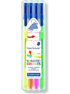 Hype Store Staedtler 362 Sb4 Triplus Textsurfer Üçgen Highlighter Karışık Renk 4'lü Set Karışık Renk