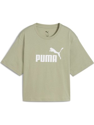 Puma Essentials Cropped No 1 Logo Kadın Gri Tişört