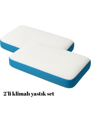 2 Adet Klimalı Visco Ortopedik Yastık 60X40X10 cm – Ergonomik Destek