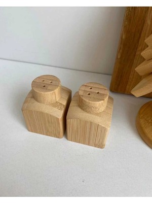 Feyza Design Bambu Tuzluk ve Karabiberlik Seti, Şık ve Doğa Dostu Mutfak Aksesuarları