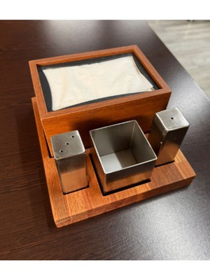 Feyza Design Prizli Kare Dispanser ve Peçetelik Seti, Şık ve Kullanışlı Tasarım